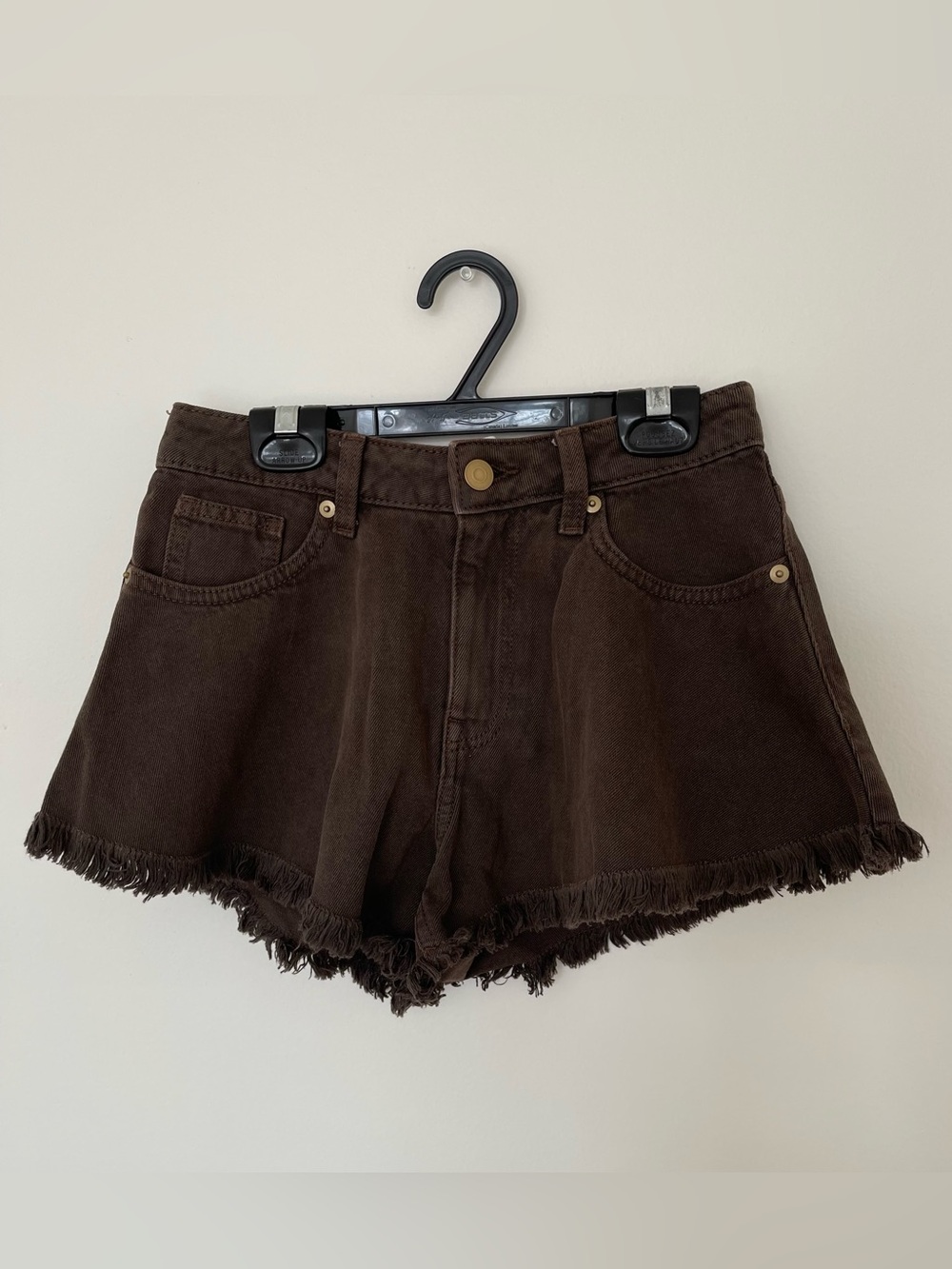 NWT! Women's Dark Brown Frayed Hem Denim Shorts